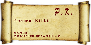 Prommer Kitti névjegykártya